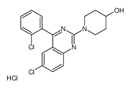 4-Piperidinol, 1-(6-chloro-4-(2-chlorophenyl)-2-quinazolinyl)-, monohy drochloride结构式