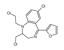 7-chloro-1-(β-chloroethyl)-2-chloromethyl-5-(2-furyl)-2,3-dihydro-1H-1,4-benzodiazepine结构式