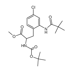 2-tert-butoxycarbonylamino-3-[4-chloro-2-(2,2-dimethyl-propionylamino)phenyl]propionic acid methyl ester结构式
