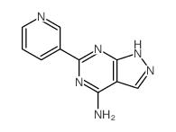 3-pyridin-3-yl-2,4,8,9-tetrazabicyclo[4.3.0]nona-1,3,5,7-tetraen-5-amine结构式