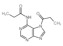 N-(7-propionyl-7H-purin-6-yl)propanamide structure