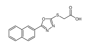 Acetic acid, 2-[[5-(2-naphthalenyl)-1,3,4-oxadiazol-2-yl]thio] Structure