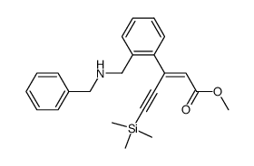 (Z)-3-[2-(Benzylamino-methyl)-phenyl]-5-trimethylsilanyl-pent-2-en-4-ynoic acid methyl ester结构式