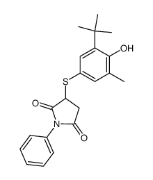 3-(3-t-butyl-4-hydroxy-5-methylphenylthio)-1-phenylpyrrolidine-2,5-dione结构式