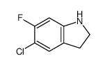 5-CHLORO-6-FLUOROINDOLINE structure