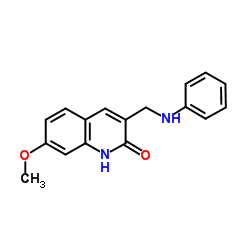 3-(Anilinomethyl)-7-methoxy-2(1H)-quinolinone结构式