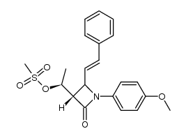 (1'S,3S,4RS)-1-(4-methoxyphenyl)-3-[1'-[(methylsulfonyl)oxy]ethyl]-4-(2'-phenylethenyl)-2-azetidinone结构式