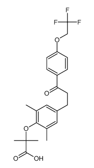 2-(2,6-dimethyl-4-(3-oxo-3-(4-(2,2,2-trifluoroethoxy)phenyl)propyl)phenoxy)-2-methylpropanoic acid结构式