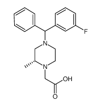 2-((R)-4-((3-fluorophenyl)(phenyl)methyl)-2-methylpiperazin-1-yl)acetic acid结构式