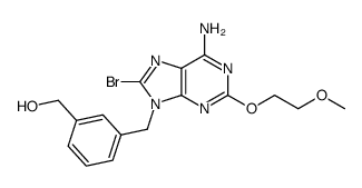 (3-((6-amino-8-bromo-2-(2-methoxyethoxy)-9H-purin-9-yl)methyl)phenyl)methanol结构式