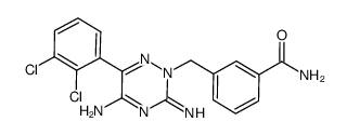 3-[5-amino-6-(2,3-dichloro-phenyl)-3-imino-3H-[1,2,4]triazin-2-ylmethyl]-benzamide Structure