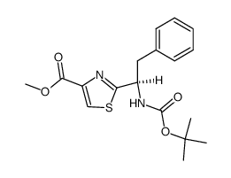 (R)-methyl 2-(1-(tert-butoxycarbonylamino)-2-phenylethyl)thiazole-4-carboxylate Structure