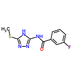 3-Fluor-N-[3-(methylsulfanyl)-1H-1,2,4-triazol-5-yl]benzamid结构式