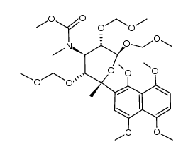 (2R,3R,4R,5S,6R)-(-)-4-(N-methoxycarbonyl-N-methylamino)-3,5,6-tris(methoxymethyloxy)-2-methyl-2-(1,4,5,8-tetramethoxy-2-naphthalenyl)tetrahydropyran Structure