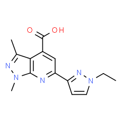 6-(1-Ethylpyrazol-3-yl)-1,3-dimethyl-pyrazolo[3,4-b]pyridine-4-carboxylic acid图片