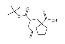 (R)-1-[2-(tert-butoxycarbonyl)-4-pentenyl]-cyclopentane carboxylic acid Structure