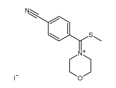 4-((4-cyanophenyl)(methylthio)methylene)morpholin-4-ium iodide结构式