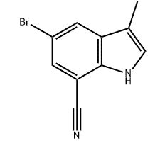 5-溴-3-甲基-1H-吲哚-7-甲腈结构式