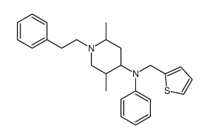 2,5-dimethyl-N-phenyl-1-(2-phenylethyl)-N-(thiophen-2-ylmethyl)piperidin-4-amine结构式