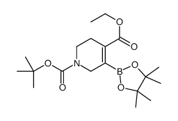 1-叔丁基 4-乙基 3-(4,4,5,5-四甲基-1,3,2-二噁硼烷-2-基)-5,6-二氢吡啶-1,4(2H)-二羧酸结构式