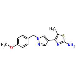4-[1-(4-Methoxybenzyl)-1H-pyrazol-4-yl]-5-methyl-1,3-thiazol-2-amine结构式