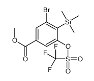 Methyl 3-bromo-5-(((trifluoromethyl)sulfonyl)-oxy)-4-(trimethylsilyl)benzoate结构式