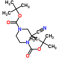 (R)-di-tert-butyl 2-cyanopiperazine-1,4-dicarboxylate picture