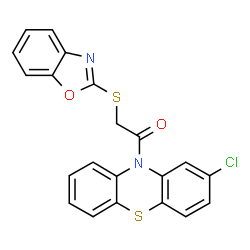 1,3-benzoxazol-2-yl 2-(2-chloro-10H-phenothiazin-10-yl)-2-oxoethyl sulfide Structure