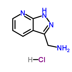 1-(1H-Pyrazolo[3,4-b]pyridin-3-yl)methanamine hydrochloride (1:1)结构式