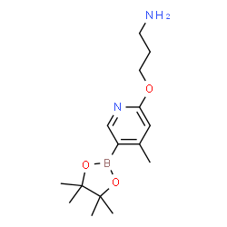 3-((4-Methyl-5-(4,4,5,5-tetramethyl-1,3,2-dioxaborolan-2-yl)pyridin-2-yl)oxy)propan-1-amine picture