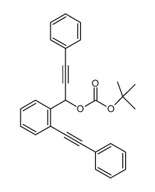 tert-butyl 3-phenyl-1-(2-(phenylethynyl)phenyl)prop-2-ynyl carbonate结构式
