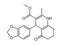 methyl 2-methyl-4-(3,4-(methylenedioxy)phenyl)-5-oxo-1,4,5,6,7,8-hexahydroquinoline-3-carboxylate Structure