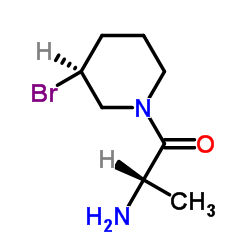 (2S)-2-Amino-1-[(3S)-3-bromo-1-piperidinyl]-1-propanone Structure