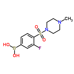 (3-Fluoro-4-((4-methylpiperazin-1 -yl)sulfonyl)phenyl)boronic acid structure