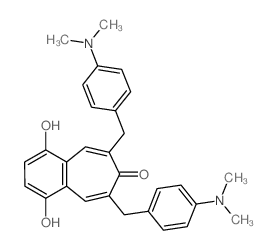 7H-Benzocyclohepten-7-one,6,8-bis[[4-(dimethylamino)phenyl]methyl]-1,4-dihydroxy- structure
