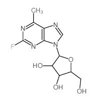 9H-Purine,2-fluoro-6-methyl-9-b-D-ribofuranosyl-结构式
