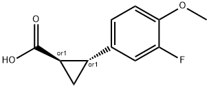 80 反式-2-(3-氟-4-甲氧基苯基)环丙烷-1-羧酸结构式