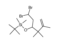 tert-Butyl-[1-(2,2-dibromo-ethyl)-2,2,3-trimethyl-but-3-enyloxy]-dimethyl-silane Structure