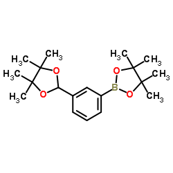 4,4,5,5-Tetramethyl-2-[3-(4,4,5,5-tetramethyl-1,3-dioxolan-2-yl)phenyl]-1,3,2-dioxaborolane结构式