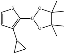 3-Cyclopropylthiophene-2-boronic acid pinacol ester结构式