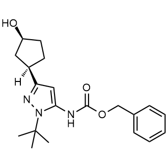 Benzyl (1-(tert-butyl)-3-((1R,3S)-3-hydroxycyclopentyl)-1H-pyrazol-5-yl)carbamate Structure