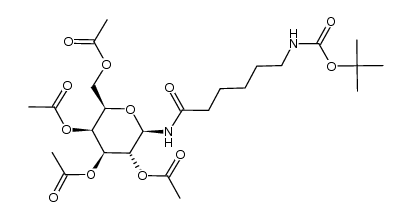 1N-(tert-butoxycarbonyl-6-aminohexanoyl)-2,3,4,6-tetra-O-acetyl-β-D-galactopyranosylamine Structure