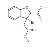 3-Bromo-3-methoxycarbonylmethyl-2,3-dihydrobenzofuran-2-carboxylic acid methyl ester Structure