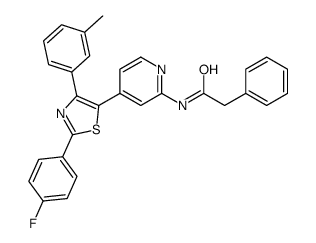 N-[4-[2-(4-fluorophenyl)-4-(3-methylphenyl)-1,3-thiazol-5-yl]pyridin-2-yl]-2-phenylacetamide Structure