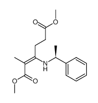 dimethyl (S,Z)-2-methyl-3-(1-phenylethylamino)hex-2-enedioate结构式