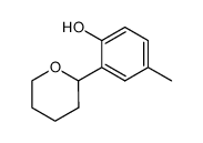 4-methyl-2-(tetrahydro-2H-pyran-2-yl)phenol结构式