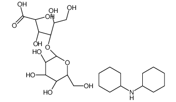 N-cyclohexylcyclohexanamine,(3R,4R)-2,3,5,6-tetrahydroxy-4-[(2R,4S,5S)-3,4,5-trihydroxy-6-(hydroxymethyl)oxan-2-yl]oxyhexanoic acid结构式