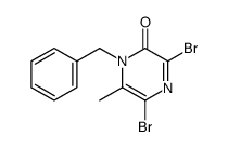 1-benzyl-3,5-dibromo-6-methylpyrazin-2(1H)-one结构式