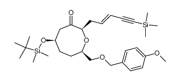 (2R,5R,8R)-5-(tert-butyldimethylsilyloxy)-8-(4-methoxyphenylmethoxymethyl)-2-[(2E)-5-trimethylsilylpent-2-en-4-ynyl]-oxocan-3-one结构式