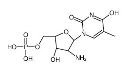 [(2R,3S,4R,5R)-4-amino-3-hydroxy-5-(5-methyl-2,4-dioxopyrimidin-1-yl)oxolan-2-yl]methyl dihydrogen phosphate结构式